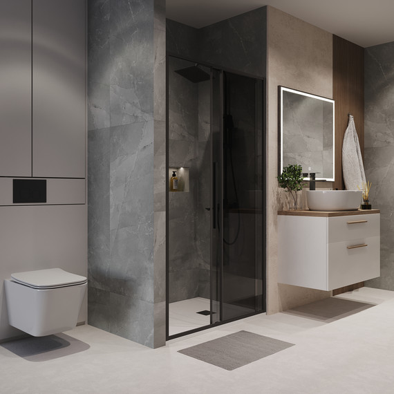 Душевая дверь Niagara Nova 130 см NG-85-13TB, чёрный матовый/тонированное - 5 Душевая дверь Niagara Nova 130 см NG-85-13TB, чёрный матовый/тонированное фото 5