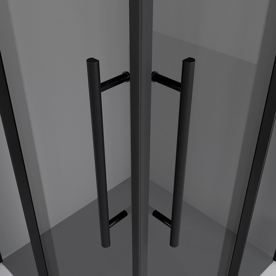 Душевое ограждение Niagara Nova 80x80 см NG-2828-34BLACK, чёрный матовый/тонированное фото 7