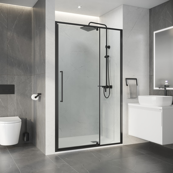 Душевая дверь Niagara Nova 120 см NG-35-12AGR, графит матовый/прозрачное фото 