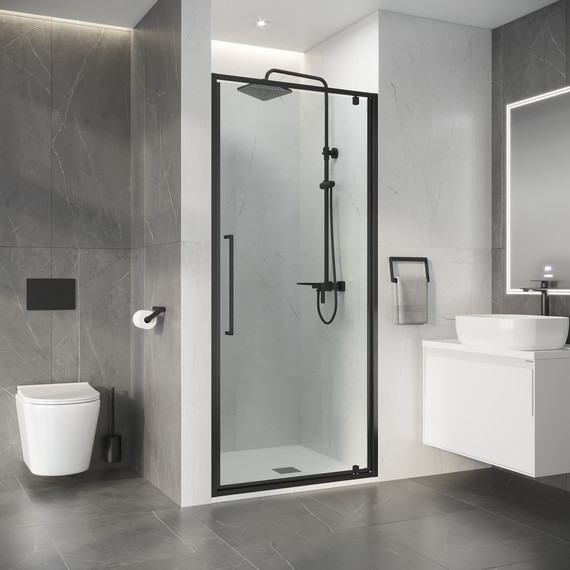Душевая дверь Niagara Nova 80 см NG-35-8AGR, графит матовый/прозрачное фото 