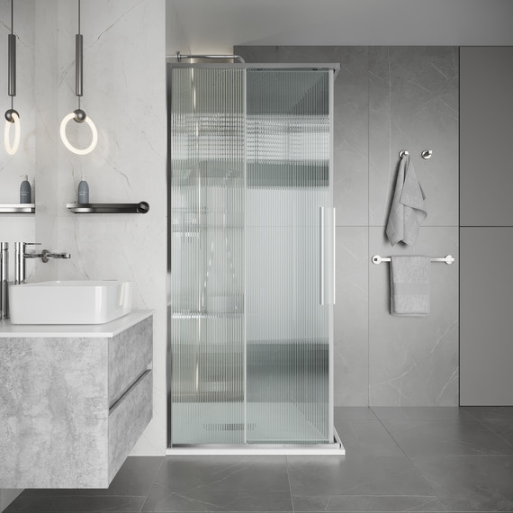 Душевое ограждение Niagara Nova 80x80 см NG-4622-34, хром/матовое/рифленое - 4 Душевое ограждение Niagara Nova 80x80 см NG-4622-34, хром/матовое/рифленое фото 4