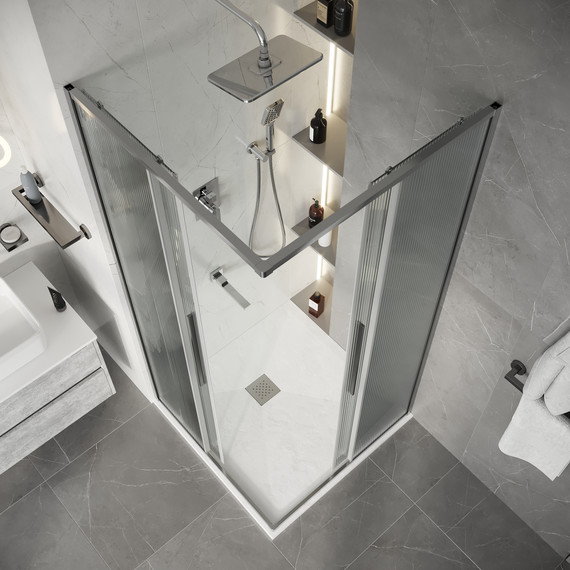 Душевое ограждение Niagara Nova 80x80 см NG-4622-34, хром/матовое/рифленое - 5 Душевое ограждение Niagara Nova 80x80 см NG-4622-34, хром/матовое/рифленое фото 5