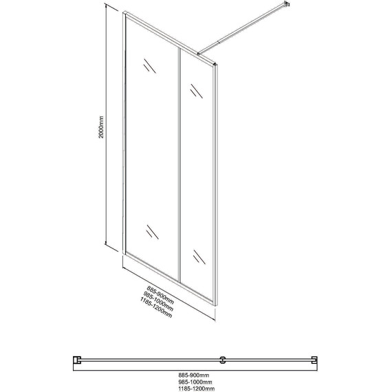 Душевая перегородка Niagara Nova 120 см NG-481-12FBLACK, чёрный матовый/матовое/тонированное фото 10
