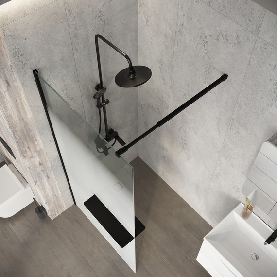 Душевая перегородка Niagara Nova 100 см NG-582-10BLACK, чёрный матовый/матовое фото 5