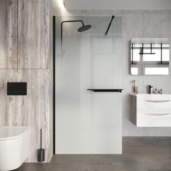 Душевая перегородка Niagara Nova 90 см NG-582-90BLACK, чёрный матовый/матовое фото 3