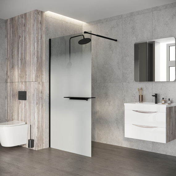 Душевая перегородка Niagara Nova 100 см NG-582-10BLACK, чёрный матовый/матовое фото 4