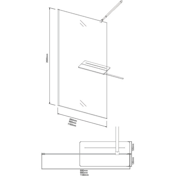 Душевая перегородка Niagara Nova 100 см NG-582-10BLACK, чёрный матовый/матовое фото 10