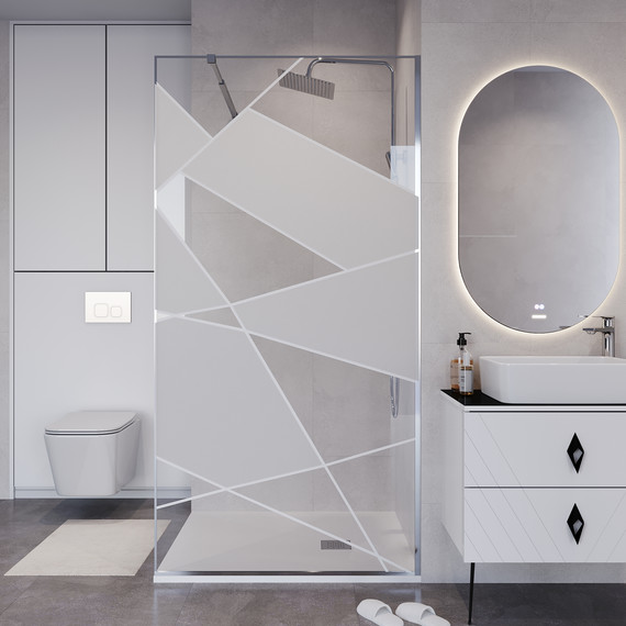 Душевая перегородка Niagara Nova 100 см NG-660-10, хром/узор фото 3