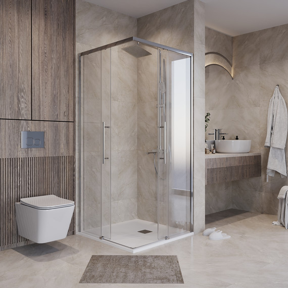 Душевое ограждение Niagara Nova 100x100 см NG-6630-34, хром/прозрачное фото 3