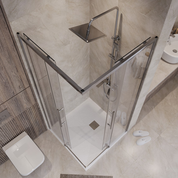 Душевое ограждение Niagara Nova 100x100 см NG-6630-34, хром/прозрачное фото 5