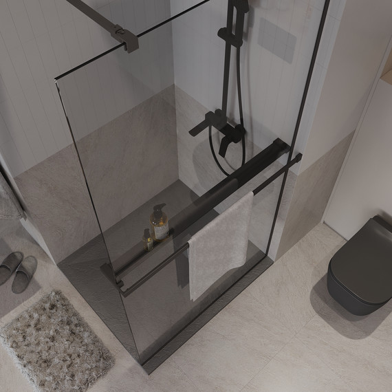 Душевая перегородка Niagara Nova 100 см NG-670-10ВLACK, чёрный матовый/прозрачное фото 6