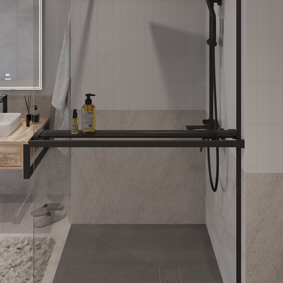 Душевая перегородка Niagara Nova 120 см NG-670-12ВLACK, чёрный матовый/прозрачное фото 7