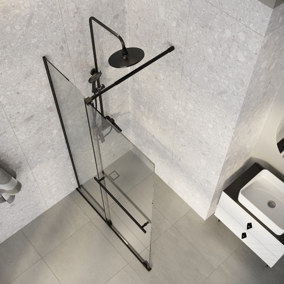 Душевая перегородка Niagara Nova 100 см NG-671-10BLACK, чёрный матовый/прозрачное фото 5