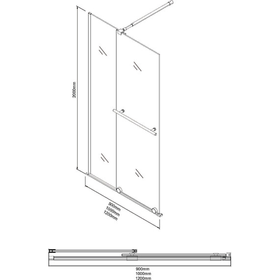 Душевая перегородка Niagara Nova 100 см NG-671-10BLACK, чёрный матовый/прозрачное фото 10