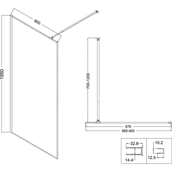Душевая перегородка Niagara Nova 90 см NG-680-90BLACK, чёрный матовый/узор фото 10