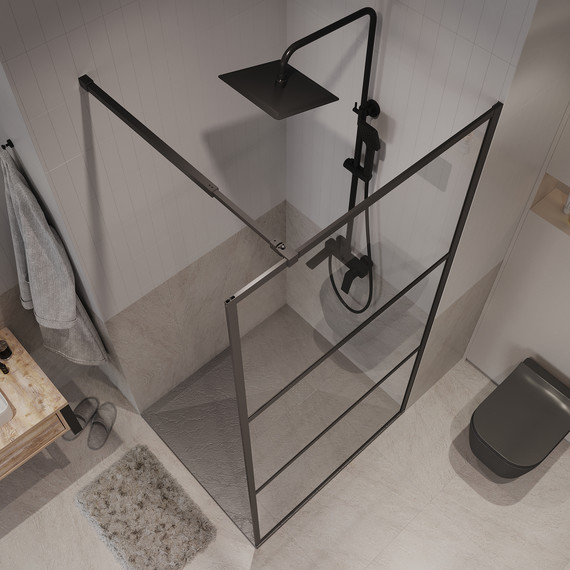 Душевая перегородка Niagara Nova 90 см NG-688-90BLACK, чёрный матовый/прозрачное фото 5