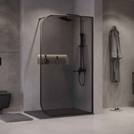 Душевая перегородка Niagara Nova 120 см NG-689-12TBLACK, чёрный матовый/тонированное фото 