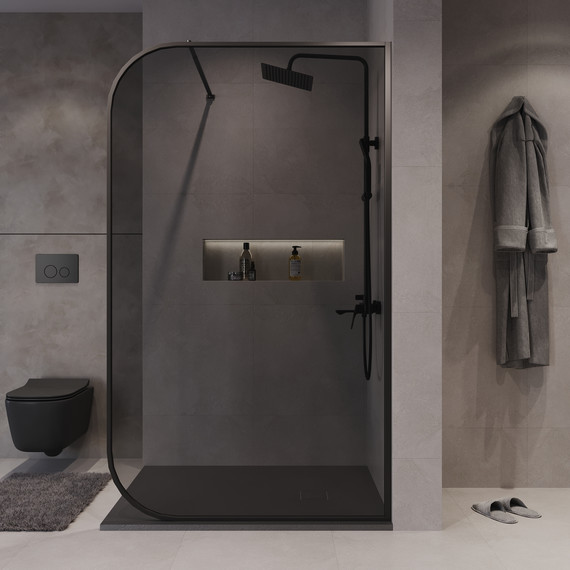 Душевая перегородка Niagara Nova 120 см NG-689-12TBLACK, чёрный матовый/тонированное фото 3