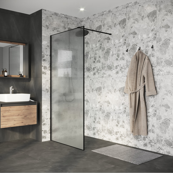 Душевая перегородка Niagara Nova 100 см NG-781-10BLACK, чёрный матовый/матовое фото 