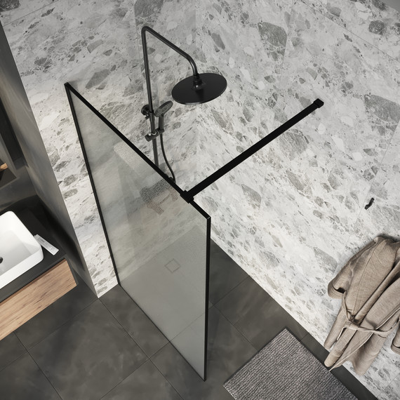 Душевая перегородка Niagara Nova 90 см NG-781-90BLACK, чёрный матовый/матовое фото 5