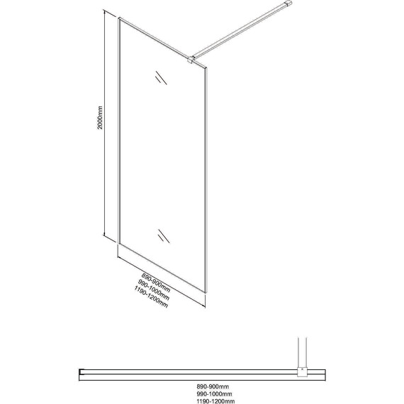 Душевая перегородка Niagara Nova 90 см NG-781-90BLACK, чёрный матовый/матовое фото 10