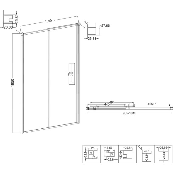 Душевая дверь Niagara Nova 100 см NG-84-L10FHB, чёрный матовый/матовое/рифленое - 12 Душевая дверь Niagara Nova 100 см NG-84-L10FHB, чёрный матовый/матовое/рифленое фото 12
