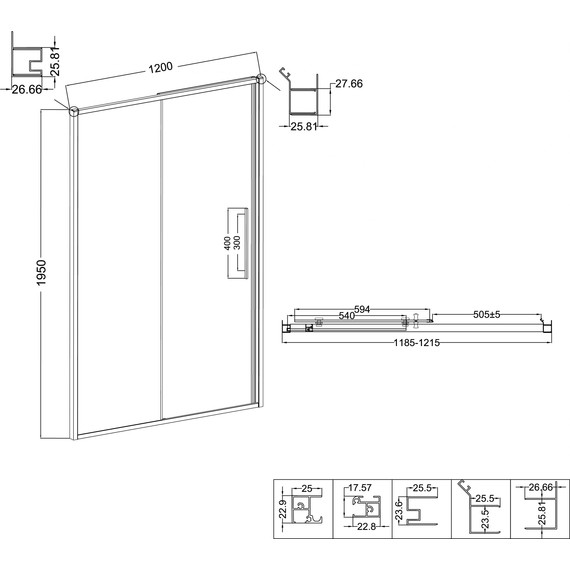 Душевая дверь Niagara Nova 120 см NG-34-L12CHGR, графит матовый/шиншилла фото 12