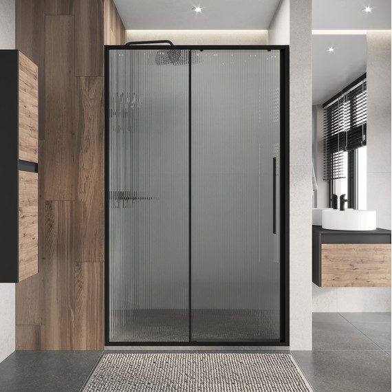 Душевая дверь Niagara Nova 120 см NG-84-L12FHB, чёрный матовый/матовое/рифленое - 4 Душевая дверь Niagara Nova 120 см NG-84-L12FHB, чёрный матовый/матовое/рифленое фото 4