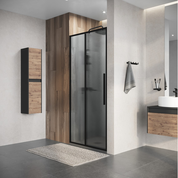 Душевая дверь Niagara Nova 100 см NG-84-L10CHB, чёрный матовый/шиншилла фото 5