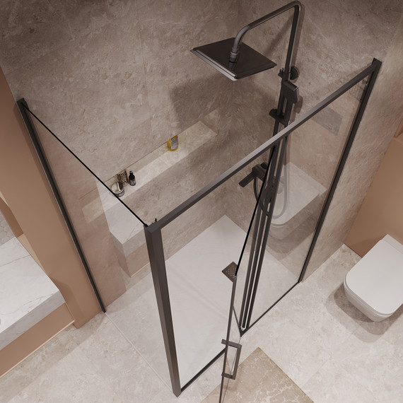 Душевое ограждение Niagara Nova 120x100 см NG-85-12AB-A100B-34, чёрный матовый/прозрачное фото 5