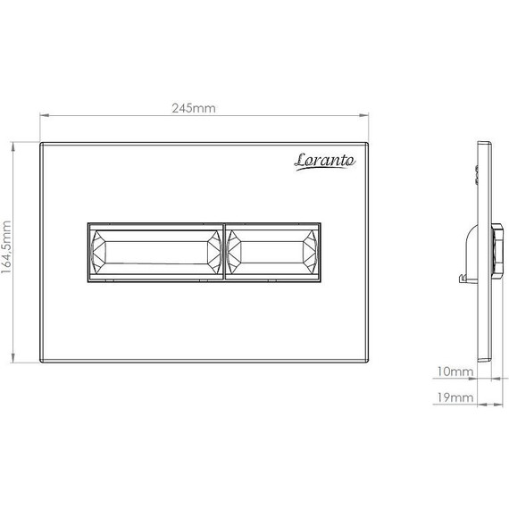 Кнопка смыва Loranto Prestige 7522, хром глянцевый фото 2