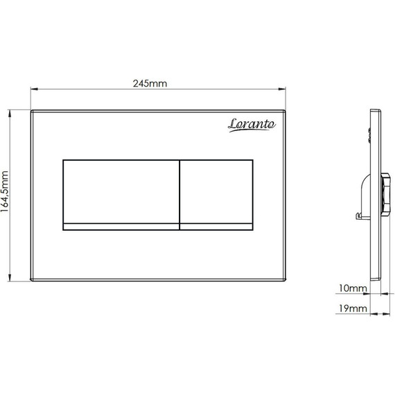 Кнопка смыва Loranto Prestige 7533, чёрный глянцевый фото 2