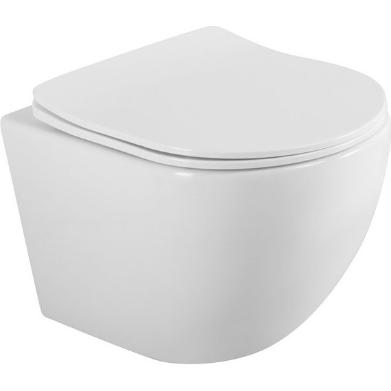 Унитаз подвесной безободковый BelBagno Uno 2.0 BB7306CHR/SC с тонкой крышкой микролифт, Цвет производителя: белый фото 