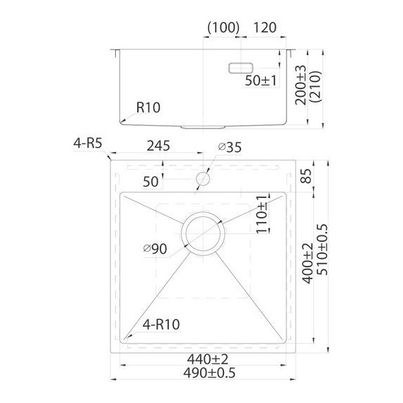 Кухонная мойка Iddis Haze HAZ49GMi77, графит матовый фото 16