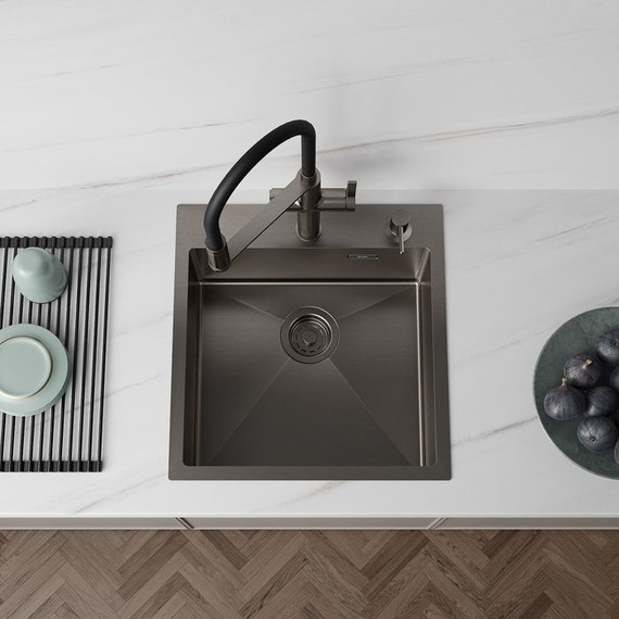 Кухонная мойка Iddis Haze HAZ49GMi77, графит матовый фото 4