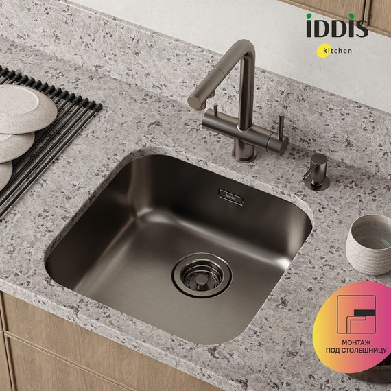 Кухонная мойка Iddis Mate MAT44GMi77, графит матовый фото 4