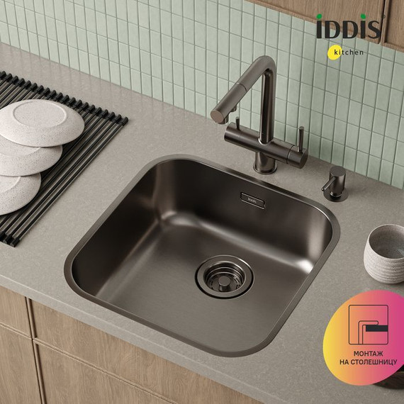Кухонная мойка Iddis Mate MAT44GMi77, графит матовый фото 5