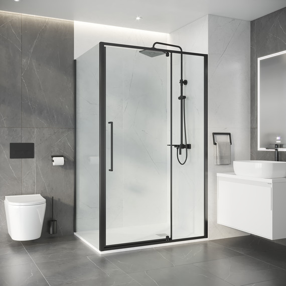 Душевое ограждение Niagara Nova 120x80 см NG-35-12AGR-A80GR-34, графит матовый/прозрачное - 4 Душевое ограждение Niagara Nova 120x80 см NG-35-12AGR-A80GR-34, графит матовый/прозрачное фото 4