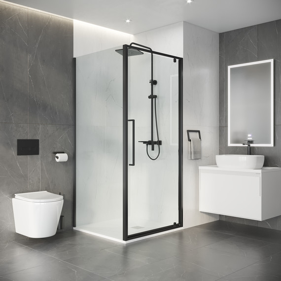 Душевое ограждение Niagara Nova 90x80 см NG-35-9AGR-A80GR-34, графит матовый/прозрачное фото 5