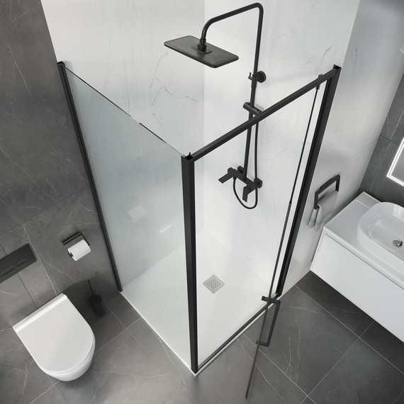 Душевое ограждение Niagara Nova 90x80 см NG-35-9AGR-A80GR-34, графит матовый/прозрачное фото 6