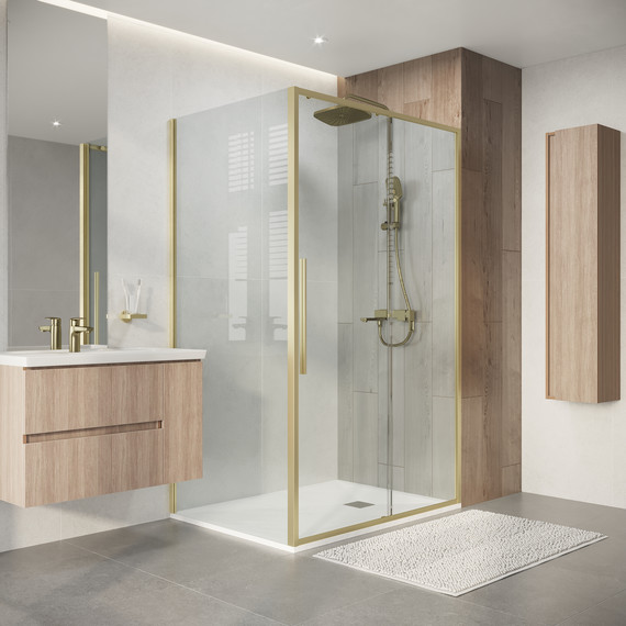 Душевое ограждение Niagara Nova 110x90 см NG-44-11ASG-A90SG-34, золото брашированное/прозрачное фото 5