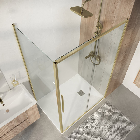 Душевое ограждение Niagara Nova 100x80 см NG-44-10ASG-A80SG-34, золото брашированное/прозрачное фото 6