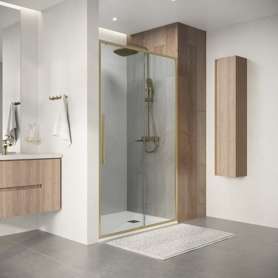 Душевая дверь Niagara Nova 120 см NG-44-12ASG, золото брашированное/прозрачное фото 5
