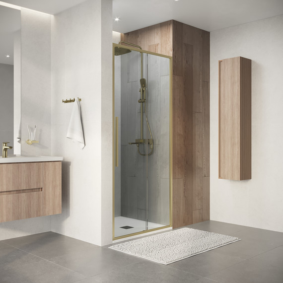 Душевая дверь Niagara Nova 90 см NG-44-9ASG, золото брашированное/прозрачное - 5 Душевая дверь Niagara Nova 90 см NG-44-9ASG, золото брашированное/прозрачное фото 5