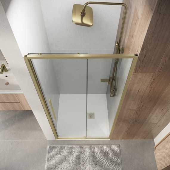 Душевая дверь Niagara Nova 100 см NG-44-10ASG, золото брашированное/прозрачное фото 6