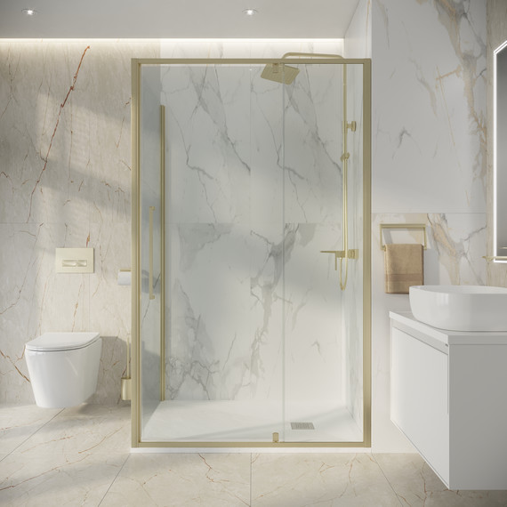 Душевое ограждение Niagara Nova 120x80 см NG-45-12ASG-A80SG-34, золото брашированное/прозрачное - 4 Душевое ограждение Niagara Nova 120x80 см NG-45-12ASG-A80SG-34, золото брашированное/прозрачное фото 4