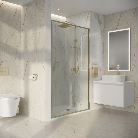 Душевая дверь Niagara Nova 110 см NG-45-11ASG, золото брашированное/прозрачное - 5 Душевая дверь Niagara Nova 110 см NG-45-11ASG, золото брашированное/прозрачное фото 5