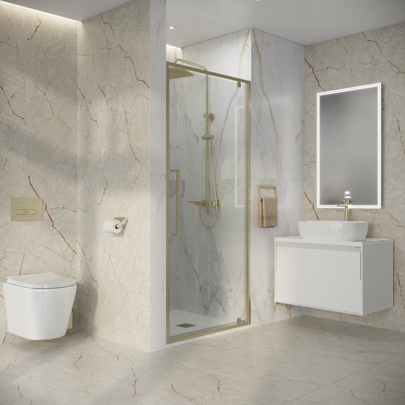 Душевая дверь Niagara Nova 100 см NG-45-10ASG, золото брашированное/прозрачное - 5 Душевая дверь Niagara Nova 100 см NG-45-10ASG, золото брашированное/прозрачное фото 5