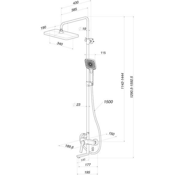 Душевая стойка Iddis Parker PARGM3Fi06, графит матовый - 18 Душевая стойка Iddis Parker PARGM3Fi06, графит матовый фото 18