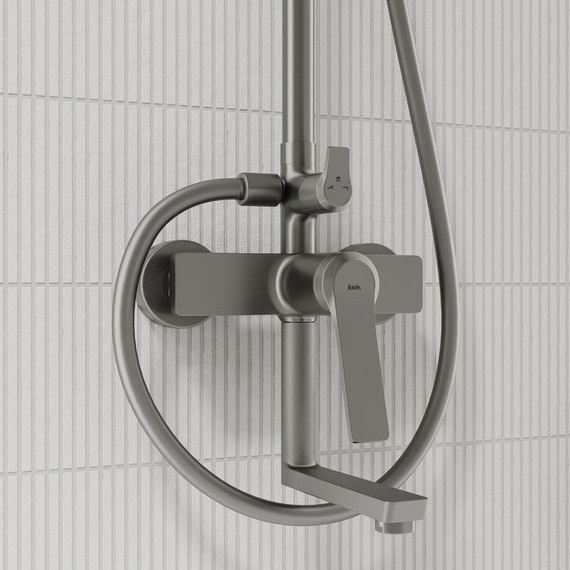 Душевая стойка Iddis Parker PARGM3Fi06, графит матовый - 4 Душевая стойка Iddis Parker PARGM3Fi06, графит матовый фото 4